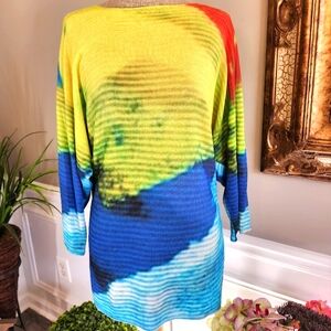 Colorful Blue Ice Tunic NWT